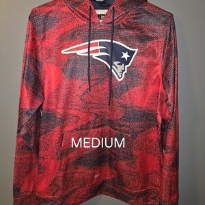 Reebok Red & Black New England Patriots Pullover Hoodie